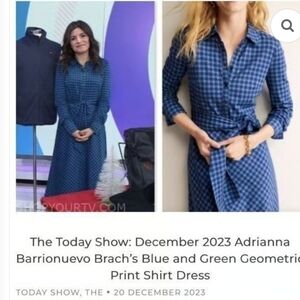 $145 Boden Laura Jersey Midi Shirt Dress Abstract Green Blue Sz 2P